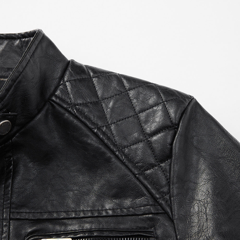 Pocket Pu Leather Coat Jacket