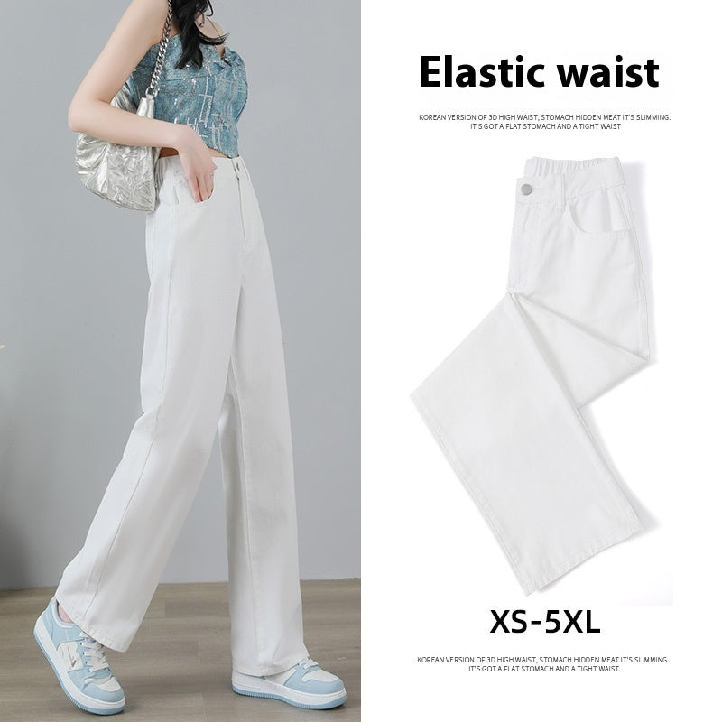 Thin High Waisted Plus Size Wide Leg Pants