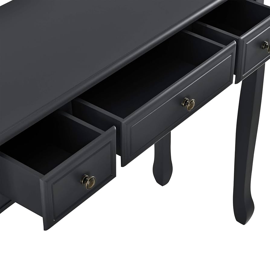 Console Table Sofa Table Vintage with 3 Drawers MDF and Pine Wood and Metal 78 x 100 x 35 cm