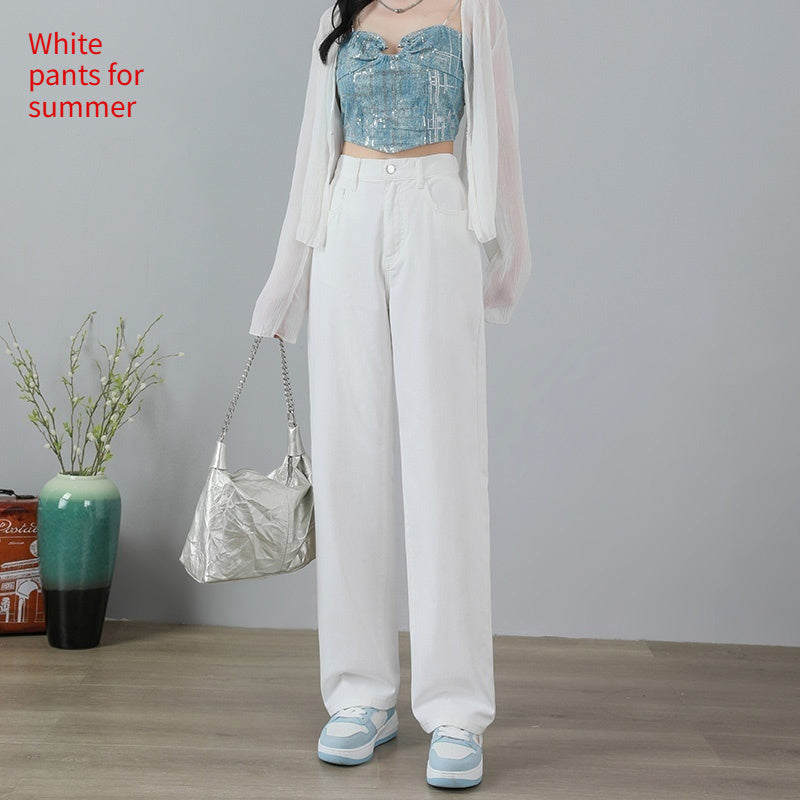 Thin High Waisted Plus Size Wide Leg Pants