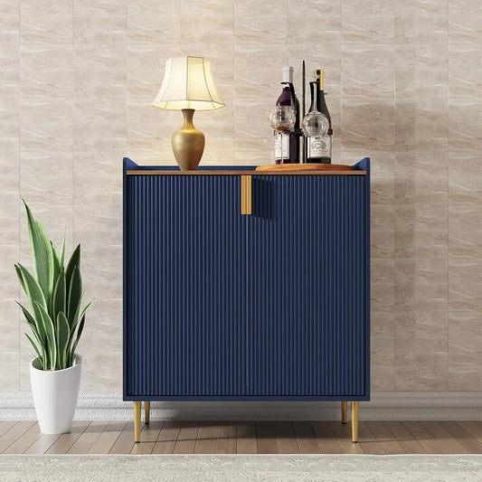Drinks Cabinet, Wine Cabinet for 9 Bottles Bar Cabinet with Glass Holders Freestanding Wine Rack Sideboard Bar Table Buffet for Living & Dining Room