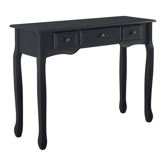 Console Table Sofa Table Vintage with 3 Drawers MDF and Pine Wood and Metal 78 x 100 x 35 cm